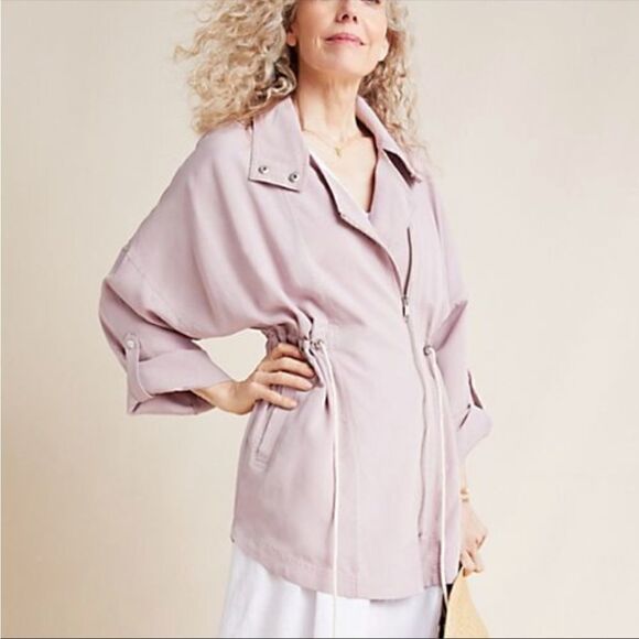 Anthropology Danuta Pink Utility Jacket Women Size M/L - Picture 1 of 11